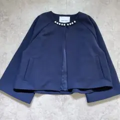 エマテイラー Emma Taylor 美品！パールフレアノーカラージャケット