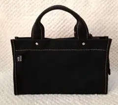 【新品 未使用】日乃本帆布ミニトートバッグ　チャーム付き　ブラック