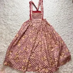 ベ*♡様 PINK HOUSE　被せ段々前開きボタンスカート　茶系うさぎバラ柄 PINK HOUSE 被せ段々前開きボタンスカート 茶系うさぎバラ柄 - メルカリ