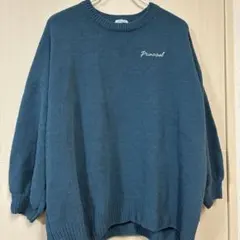 OLIVE des OLIVE ニット セーター ロゴ入り ブルー　ゆったり