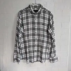 良品✨　バーバリーブラックレーベル　長袖シャツ　ノバチェック　ホース 白　Ｍ