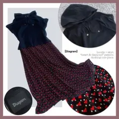 希少•美品【半袖パーカー+ハート柄スカート】ダイアグラム／ドッキングワンピース