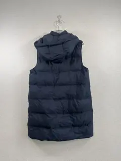 ZARA（ザラ）ロング丈ダウンベスト ネイビー L