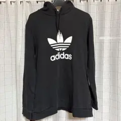 adidas ブラック パーカー ジッパーポケット付き