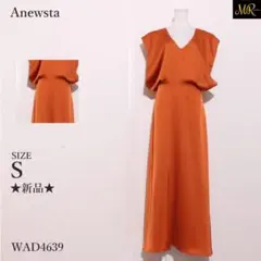 Anewsta ワンピース マキシ丈 ノースリーブ 無地 ファスナー付 おしゃれ