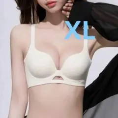 ブラジャー　ホワイト　脇高ブラ　ノンワイヤー　盛りブラ　XLサイズ 楽ちん