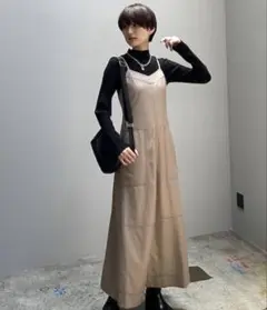 【PAGEBOY】ワンピース レザーライクキャミワンピース