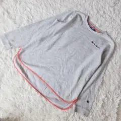 チャンピオン M トレーナー スウェット ロゴ刺繍 パイピング 体型カバー 綿混
