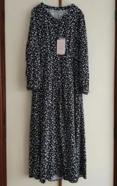 グローバルワーク さらさらリラックス 花柄シャツワンピース