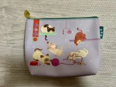 Ginza Crazy Corner 猫ポーチ 紫 ピンク