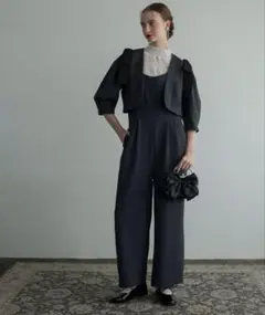 ダークグレー セットアップ M〜L ジャケット×パンツ 結婚式・卒園・入学