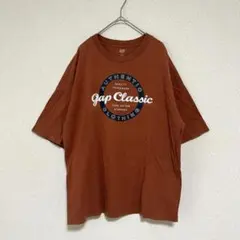 GAPギャップ プリントTシャツ カットソー 半袖 カジュアル ブラウン M