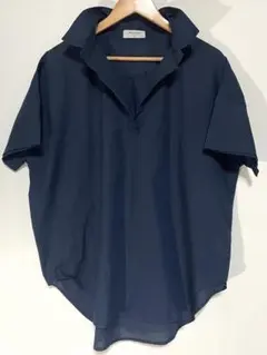 BACK NUMBER スキッパーシャツ 半袖 ネイビー M オーバーサイズのサムネイル