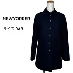 NEWYORKER ニューヨーカー（9AR）襟付きコート ネイビー シンプル 紺のサムネイル