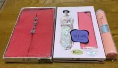 重ね襟　半えり　3点セット　赤　ピンク