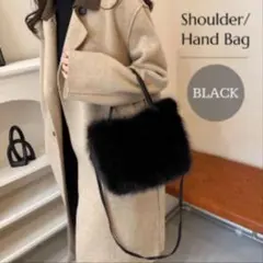 ショルダーバッグ ファー ふわふわ 黒 2way レディース♡セール中