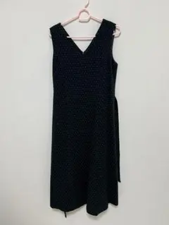 Karl Park Lane ダークグリーン ドット柄 ノースリーブワンピース