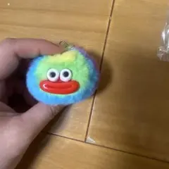 カラフル顔付きファーキーホルダー
