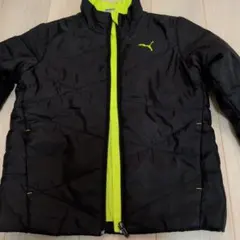 Puma ダウンコート 黒/蛍光イエロー