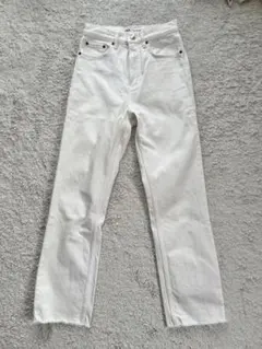 【送料込】ZARA ホワイト ストレートレッグデニム