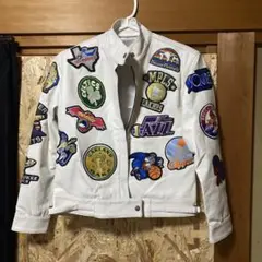 90s NBA シカゴブルズ オールレザー ジャケット 刺繍 L キルティング NBA シカゴブルズ スポーツ バスケ 90年代 ｜ヴィテージ古着屋