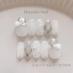 現品セール】ネイルチップ♡パールホワイト 白 量産型地雷韓国ワンホン