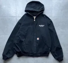 Carhartt アクティブジャケット L 黒 USA製 ヴィンテージ 企業ロゴ USA製 Carhartt カーハート アクティブジャケット メンズL 古着
