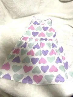H&M キッズ ハート柄 ノースリーブワンピース 120cm パステルカラー