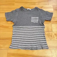 BUZZ FUZZ by BEBE べべ Tシャツ 140 ボーダーグレー 半袖