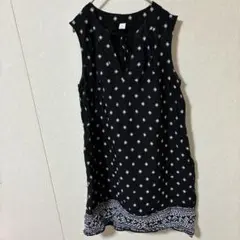 オールドネイビー チュニック Vネック ノースリーブ LL相当 黒 レーヨン