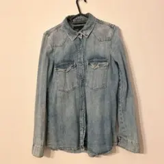 ZARA デニムシャツ ライトブルー 長袖　スナップボタン　XS