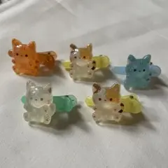 ぷっくり猫　ミニヘアクリップセット　ネコ　ねこ　ヘアピン　アクセサリー　ぷくぷく