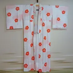 洗える　無双袖長襦袢「紅梅散らし」★身長164.5の方に！