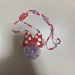 ディズニー ミニー 光る ビーズネックレス ペンダント