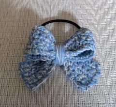 ハンドメイド かぎ針編み リボン ヘアゴム