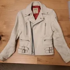 666 Leather Wear ホワイト ダブルライダースジャケット 32のサムネイル