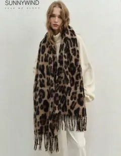 SHEIN スカーフ レディース レオパード柄 レディースストール 冬用ショール