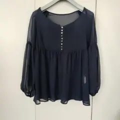 ✨️美品着用✨️スタニングルアー　ネイビー シアーカットソー ※日本製のサムネイル