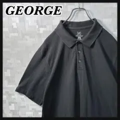 GEORGE ジョージ ポロシャツ ブラック 黒 XL 無地 半袖 US 古着のサムネイル