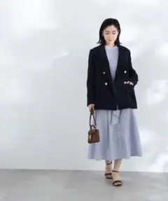 ナチュラルビューティベーシック【洗える】イージーケアシャツワンピース 長袖