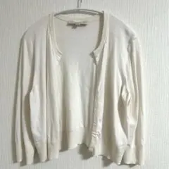 【LOFT】ANN TAYLOR ニットカーディガン オフホワイト LPサイズ