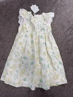 アプレレクール　花柄ノースリーブ　レースワンピース 130 イエロー