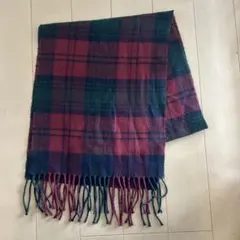 チェック柄フリンジマフラー