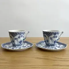 ロイヤルコペンハーゲン ブルーフルーテッド 16角の深皿 6脚セット