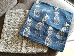 クッションカバー パイナップル柄 幾何学柄 2点セット