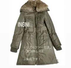 お値下げ！【美品】リアルファー付、ダウンコート。カーキ