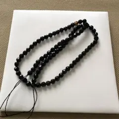 最終値下げ天然石モリオン多面カットビーズ約30cm、約4ミリ、新品