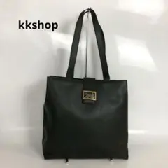 CELINE セリーヌ 馬車金具 トートバッグ レザー ブラック レディース