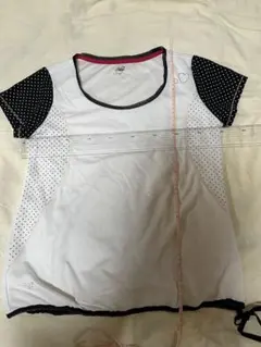 New Balance 半袖Tシャツ ドット柄 ホワイト ブラックL（M寄り）のサムネイル