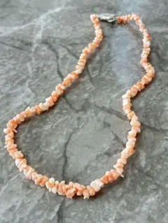 【美品 silver】桃色珊瑚のネックレス③